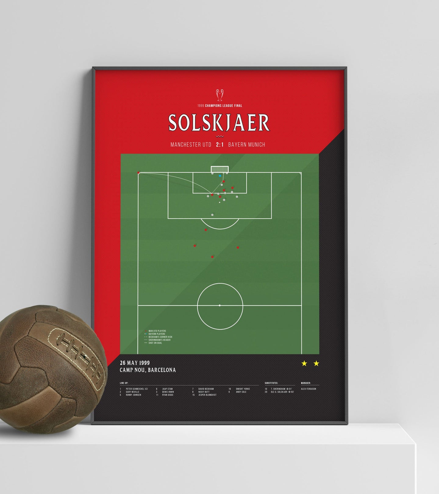 Solskjaer's winning goal against Bayern Munich in the 1999 Champions League